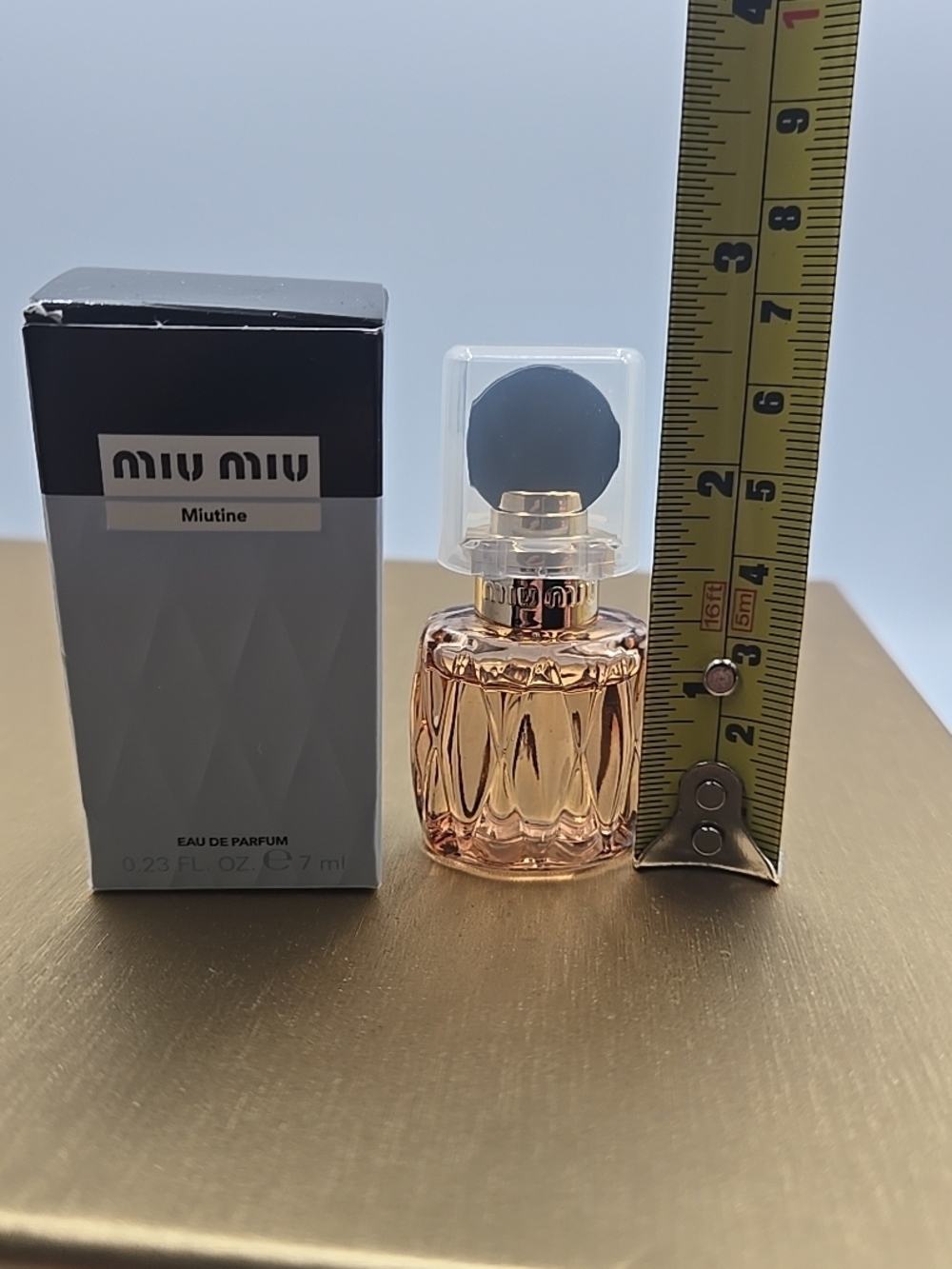 Miu Miu Pink Rose Gold Mini Eau de Parfum Bottle with Clear Cap